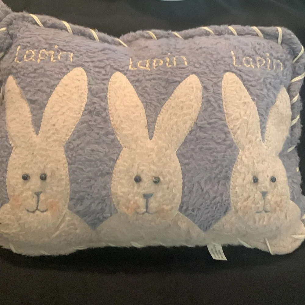 Blue gray Bunny Pillow